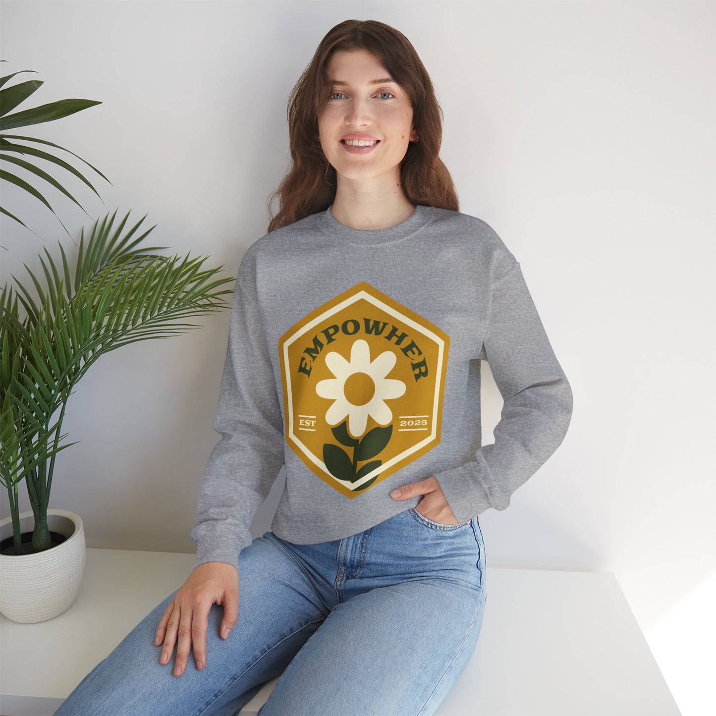 EmpowHer Sweatshirt | Cozy Unisex Crewneck, Motivation Apparel