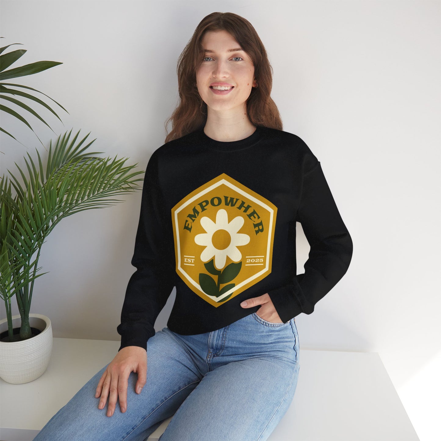 EmpowHer Sweatshirt | Cozy Unisex Crewneck, Motivation Apparel