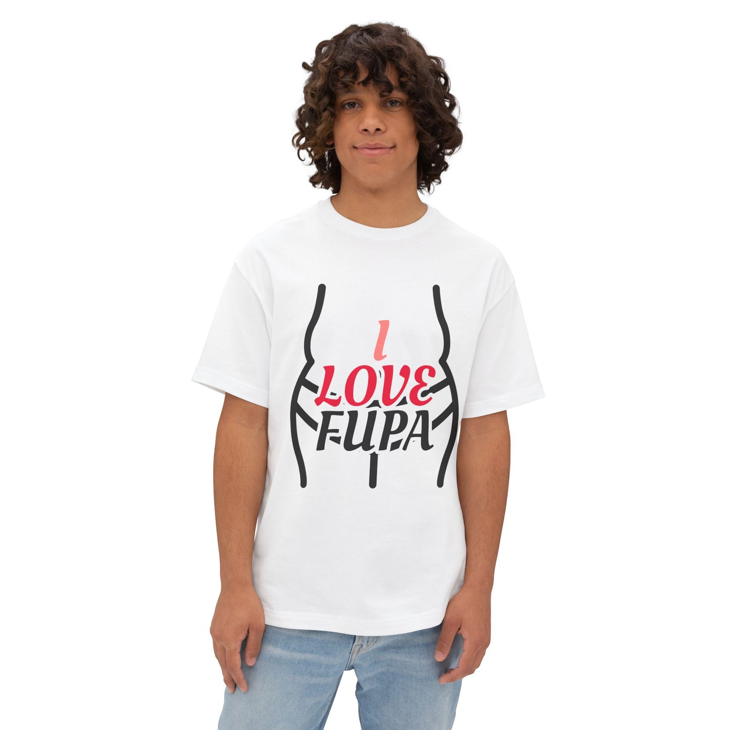 I Love FUPA Unisex Oversized Boxy Tee | Body Positivity Graphic Tee